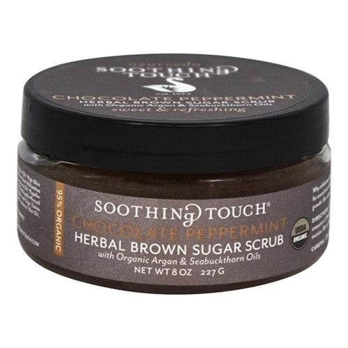 Soothing Touch Organic Herbal Brown Sugar Scrub, Chocolate Peppermint, 8 Oz